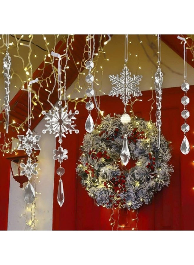 GGEROU 10 Pieces Acrylic Tree Decoration Crystal Ornaments - Image 3