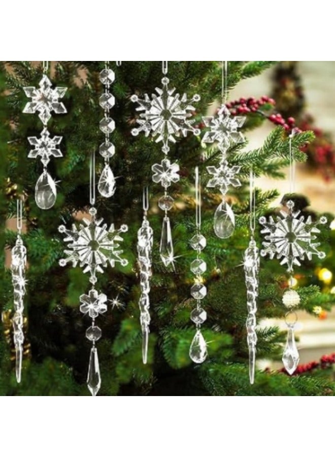 GGEROU 10 Pieces Acrylic Tree Decoration Crystal Ornaments - Image 5