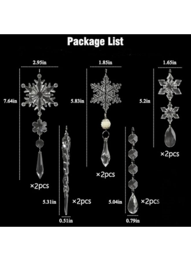 GGEROU 10 Pieces Acrylic Tree Decoration Crystal Ornaments - Image 4
