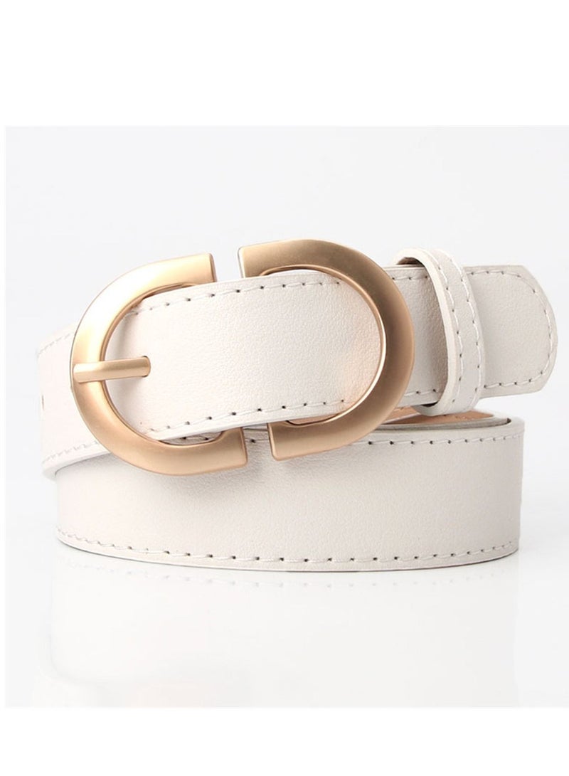 Loquat Ladies With A Jacket Simple Waist PU Leather Belt 105cm White