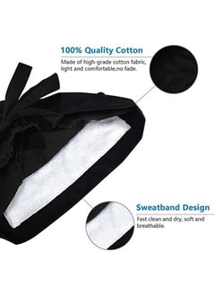 HY Working Cap with Buttons and Sweatband Adjustable, Cotton Working Hats with Adjustable Ponytail Pack, Head Covers Shower Caps, Sweatband Ribbon Tie Back Hats for Long Hair Women  - Image 3