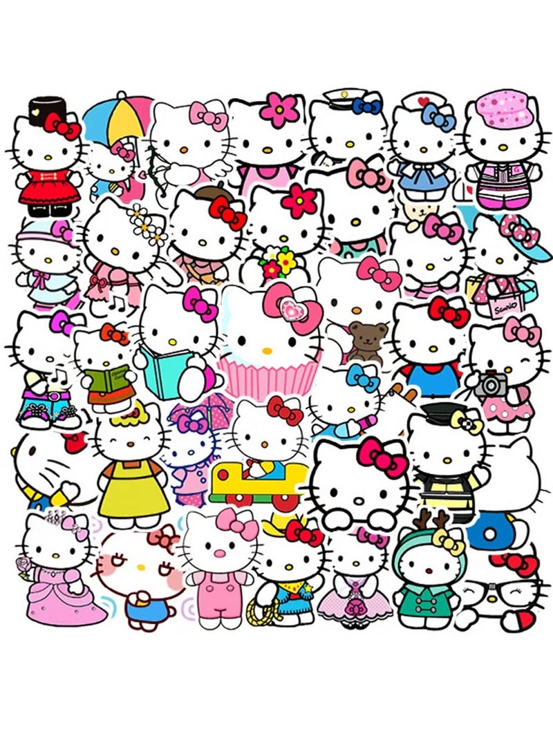 Sanrio 60+3pcs Sanrio Hello Kitty  Stickers DIY Portable Phone Diary Cute Cartoon Car Sticker - Image 3