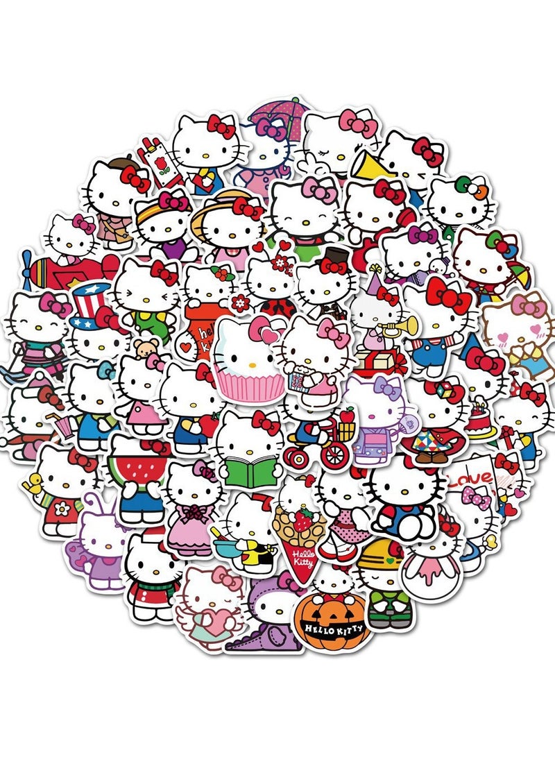 Sanrio 60+3pcs Sanrio Hello Kitty  Stickers DIY Portable Phone Diary Cute Cartoon Car Sticker - Image 4