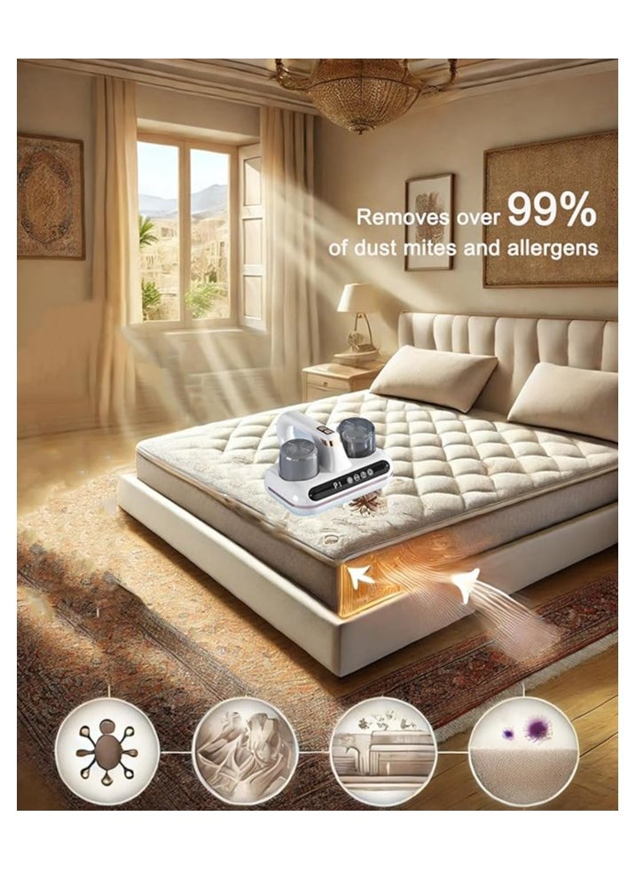 SUKILO Mattress Vacuum Cleaner – UV Dust Mite Remover with Dual Suction Modes (8kPa & 10kPa), HEPA Filter, 210ml Dust Bin, 100W – Multi-Surface Handheld Vacuum for Bed, Sofa & Carpets  - Image 3