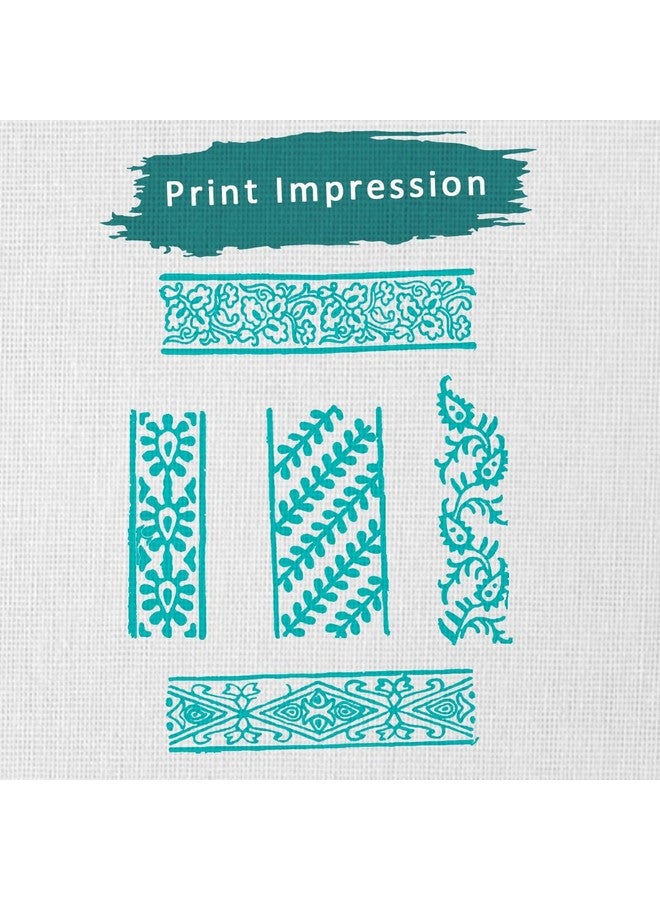 Hashcart | Set Of 5 | Wooden Stamp Block, Printing Stamp Design Set | Block For Printing Saree Border | Dresses, Craft Card Making, Scrapbook, Clay Pottery - Image 3