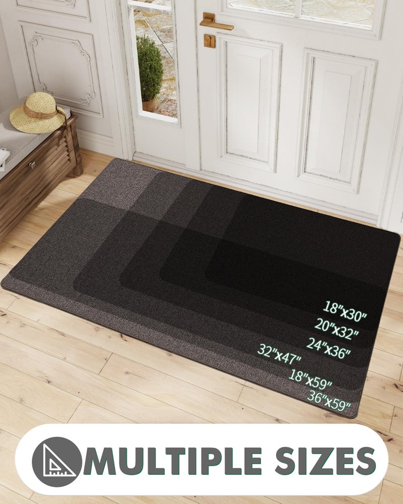 LUMI Indoor Door Mat  18""x59"" Non Slip Rubber Backing Entrance Mat  Easy Clean Low Profile Ultra Thin Entryway Mat for Inside House  Patio  Brown - Image 3