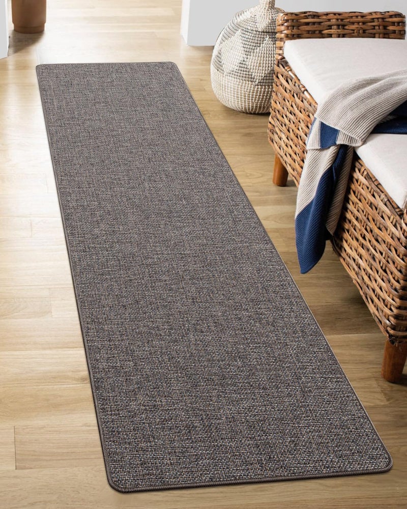 LUMI Indoor Door Mat  18""x59"" Non Slip Rubber Backing Entrance Mat  Easy Clean Low Profile Ultra Thin Entryway Mat for Inside House  Patio  Brown - Image 2