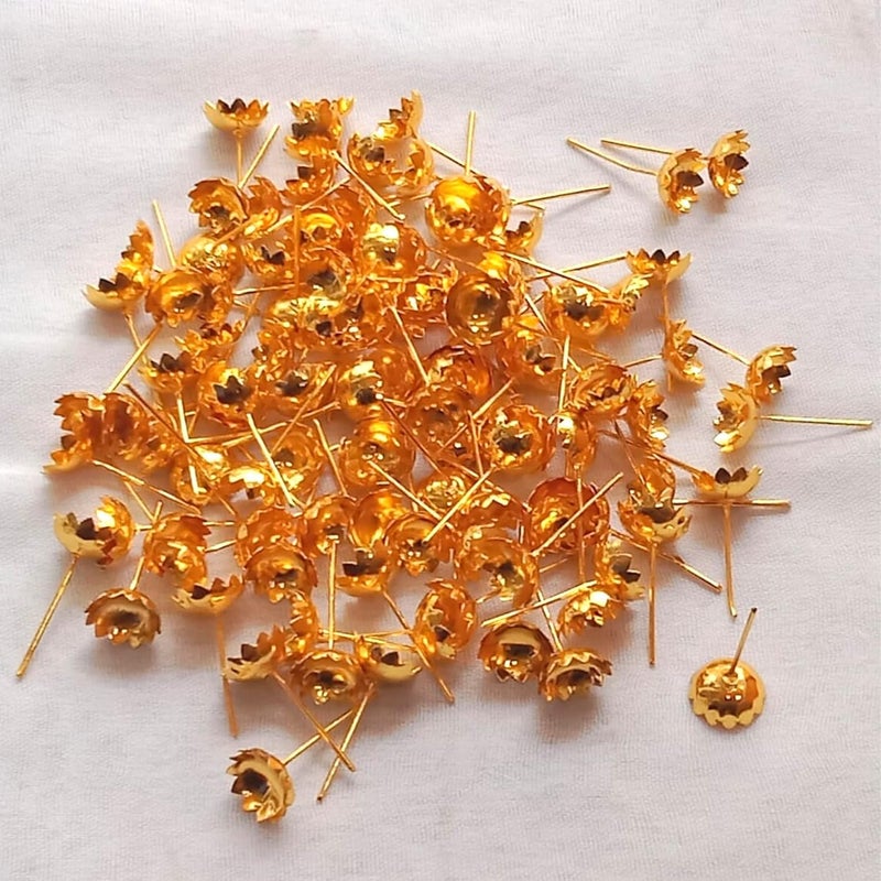 SRI YAGNAA - 108 Gold Flowers for Pooja - Gold Coated Flowers - Ashtothram Shatanamavali Flower for Puja - Laxmi Pooja Items - Flower for Sravanamasam puja - Image 5
