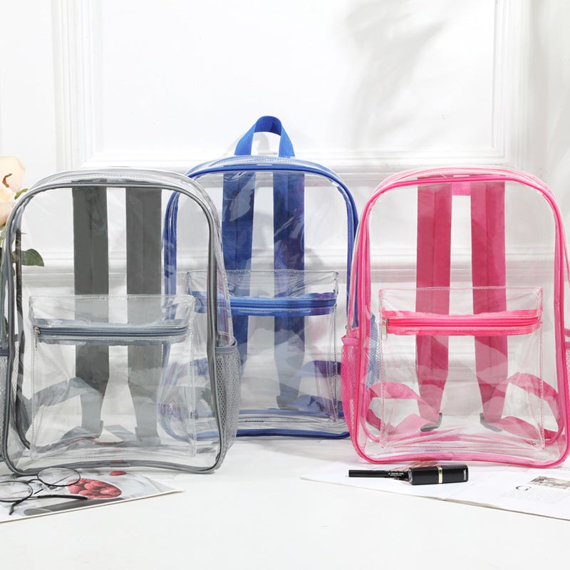 PVC Waterproof School Backpack for 12-Inch Laptop, Solid Color - Image 4