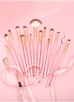 docolor Eye Makeup Brushes 15Pcs Eyeshadow Brush Set with Soft Synthetic Hairs Professional Eye Shadow Blending Concealer Eyebrow Eyelash Eye Liners Premium Eye Make Up Brushes Set (Pink)  - Image 2