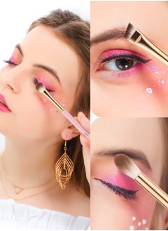 docolor Eye Makeup Brushes 15Pcs Eyeshadow Brush Set with Soft Synthetic Hairs Professional Eye Shadow Blending Concealer Eyebrow Eyelash Eye Liners Premium Eye Make Up Brushes Set (Pink)  - Image 5