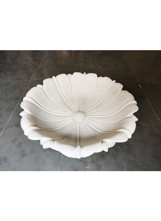 R&M - R&M White Marble Bowl, Marble Jewellery Dish, Marble Flower Bowl, Marble Fruit Bowl, Marble Lotus Flower Bowl, Christmas Gift Marble Candle Holder - Image 1