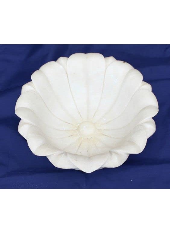 R&M - R&M White Marble Bowl, Marble Jewellery Dish, Marble Flower Bowl, Marble Fruit Bowl, Marble Lotus Flower Bowl, Christmas Gift Marble Candle Holder - Image 1