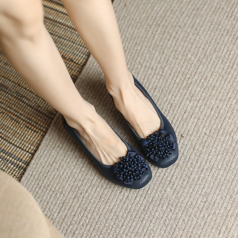 Four Seasons Shoes Mother Shoes Thick Heel Cowhide All-Match Women'S Shoes 2022 New Shallow Mouth Comfortable Soft Sole Pregnant Women'S Shoes - Image 5