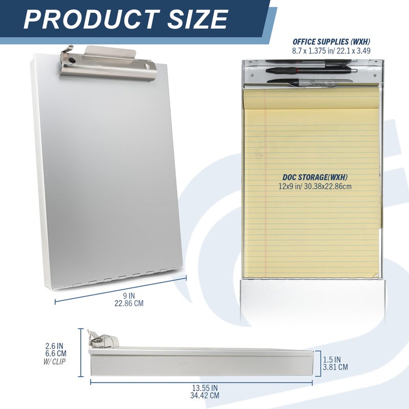 Saunders Metal Clipboard with Storage, Letter Size Heavy Duty Contractor Grade Clipboard, Dual Storage Form Holder with High Capacity Clip Made in USA - Image 4