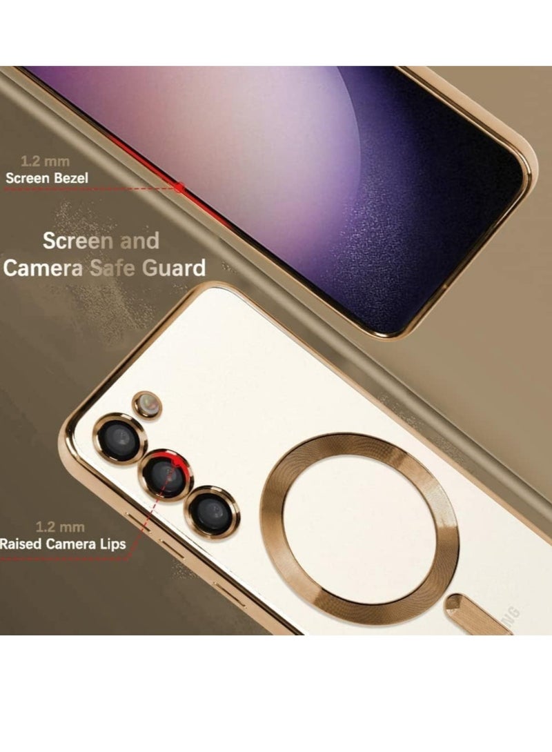 ELTRAZONE Magnetic Clear Case for Samsung Galaxy S23 Plus with Camera Lens Protector Magsafe Compatible Electroplated Soft TPU Shockproof Anti-Scratch Phone Case - Image 4