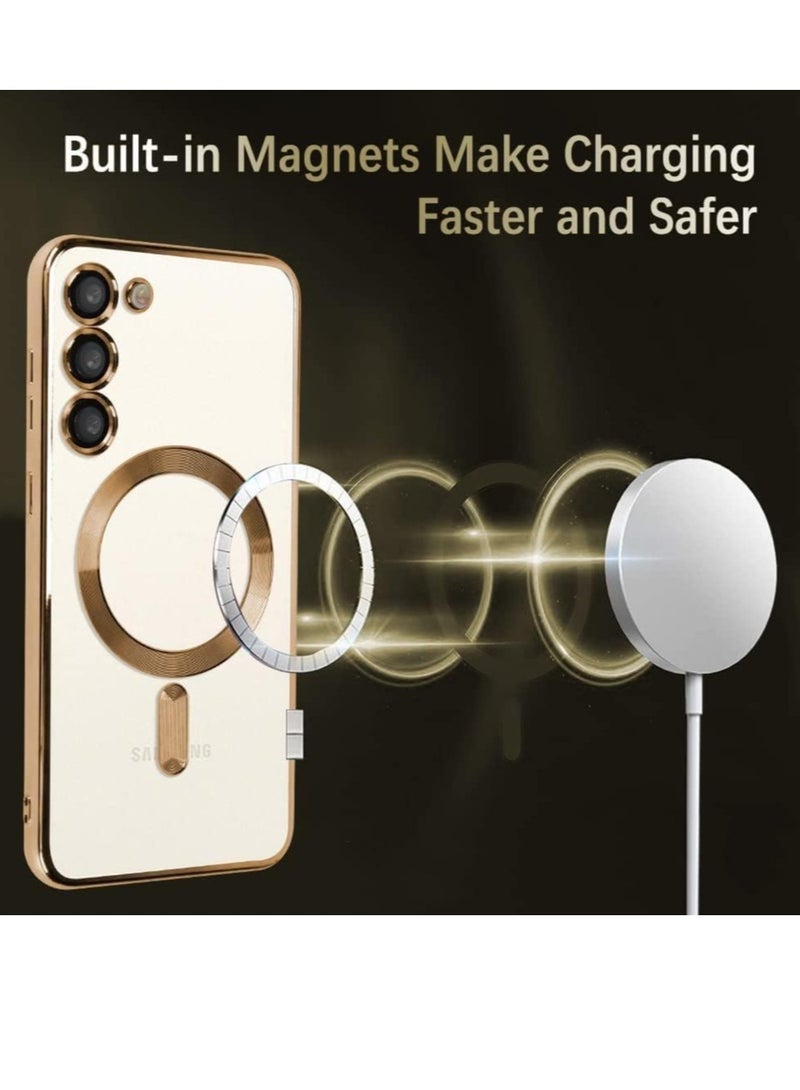 ELTRAZONE Magnetic Clear Case for Samsung Galaxy S23 Plus with Camera Lens Protector Magsafe Compatible Electroplated Soft TPU Shockproof Anti-Scratch Phone Case - Image 2