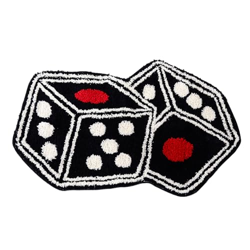 Dice Rug 31X23 Cool Carpet NonSlip Flocking Floor Bath Mat for Living Room Decor Alt Room Decor Soft Y2K Rugs Hypebeast Doormat for Bedroom