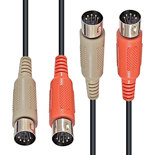 AXA AXCESSABLES AxcessAbles 2-Pair 10ft MIDI Cable Dual 5-Pin to Dual 5-Pin. MIDI (Musical Instrument Digital Interface) Cable for Digital Keyboards, Synthesizers, Audio Interfaces. (MID-203 10ft) - Image 1
