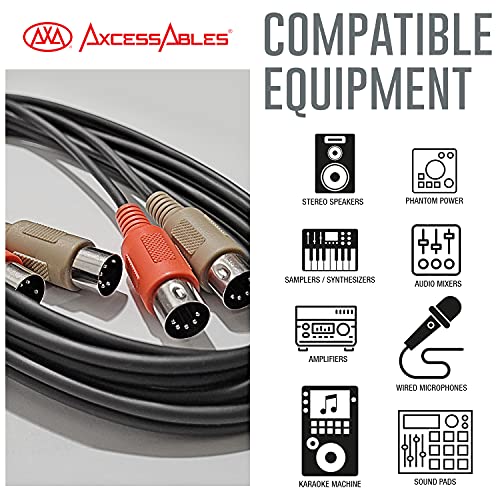 AXA AXCESSABLES AxcessAbles 2-Pair 10ft MIDI Cable Dual 5-Pin to Dual 5-Pin. MIDI (Musical Instrument Digital Interface) Cable for Digital Keyboards, Synthesizers, Audio Interfaces. (MID-203 10ft) - Image 2
