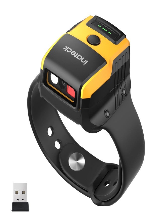 Inateck Wearable 2D Barcode Scanner, Hands-Free Watch QR Reader with Voice Control, 1MP CMOS, Bluetooth 5.3 & 2.4G Wireless, 10° Ergonomic Tilt for Inventory Sorting, 60g Lightweight, Nano 370 - Image 1
