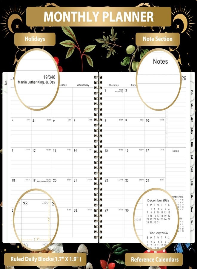 Indeme 2026 Planner - Planner 2026, 9" x 11", Jan 2026 - Dec 2026, 2026 Weekly Monthly Planner, Twin-Wire Binding, Tabs, Cardboard Cover - Image 3