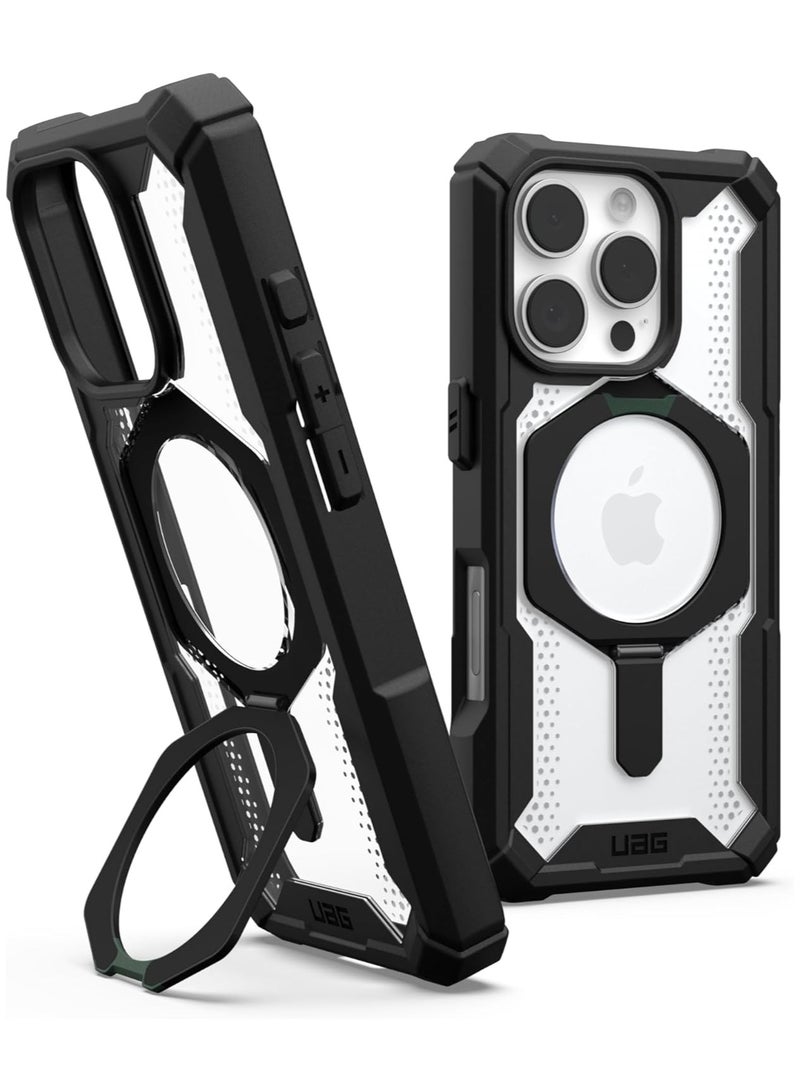 Urban Armor Gear UAG Plasma XTE MagSafe for iPhone 16 PRO Case Cover [20 Feet Drop tested] with Kickstand - Black | Clear  - Image 1