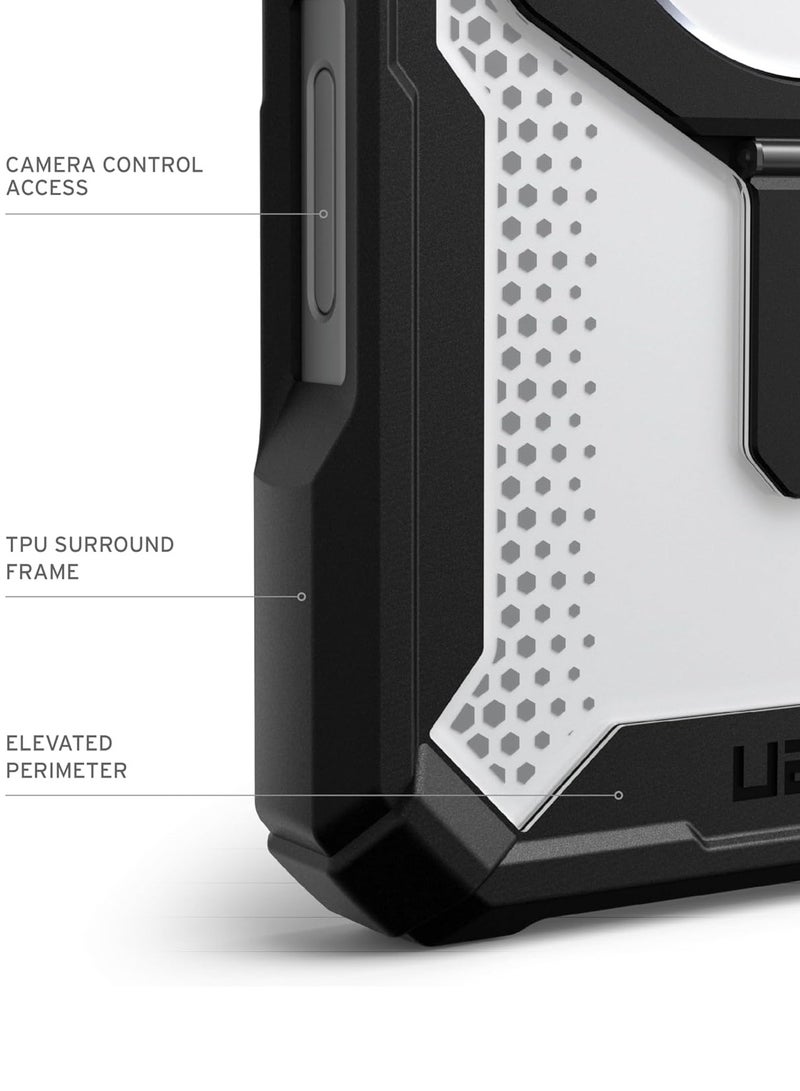 UAG Plasma XTE MagSafe for iPhone 16 PRO Case Cover [20 Feet Drop tested] with Kickstand - Black | Clear