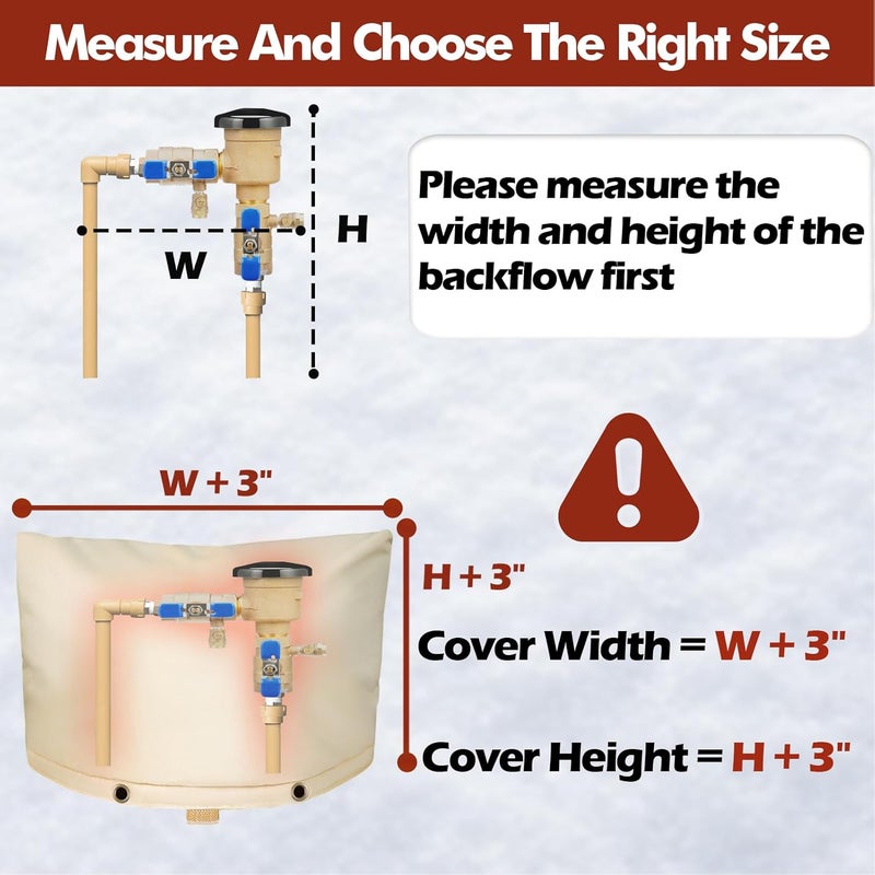 SUNICO Backflow Preventer Insulation Cover (5°F) - 5-Layer Upgrade Insulated Design Sprinkler Covers for Outside,38" W X 24" H, Backflow Insulation Cover for Sprinkler Valve,Winter Freeze Protection - Image 2