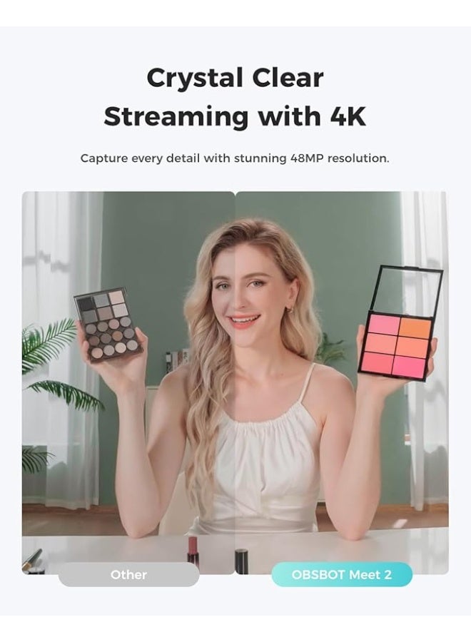 OBSBOT كاميرا ويب Meet 2 -4K للكمبيوتر، صغيرة الحجم، قوية في الرؤية - Image 2