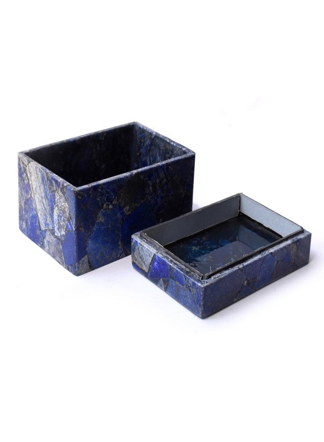 Pyramid Tatva Lapis Lazuli Decorative Storage Box | Handcrafted Gemstone Jewellery Box for Wisdom, Truth, Positive Energy, Meditation, Home Décor & Gifting - Image 1