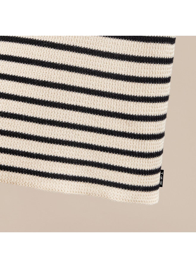 Modal Color-Blocked Striped Knit Camisole For Women, Slim-Fit Sleeveless Short Top For Layering Or Outerwear - Image 5