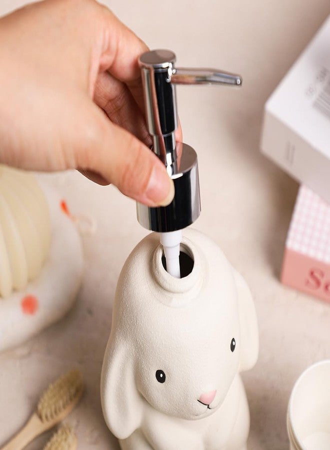 RockTrend Rabbit Ceramic Soap Bottle Lotion Bottle Soap Dispenser with Pump - Image 4