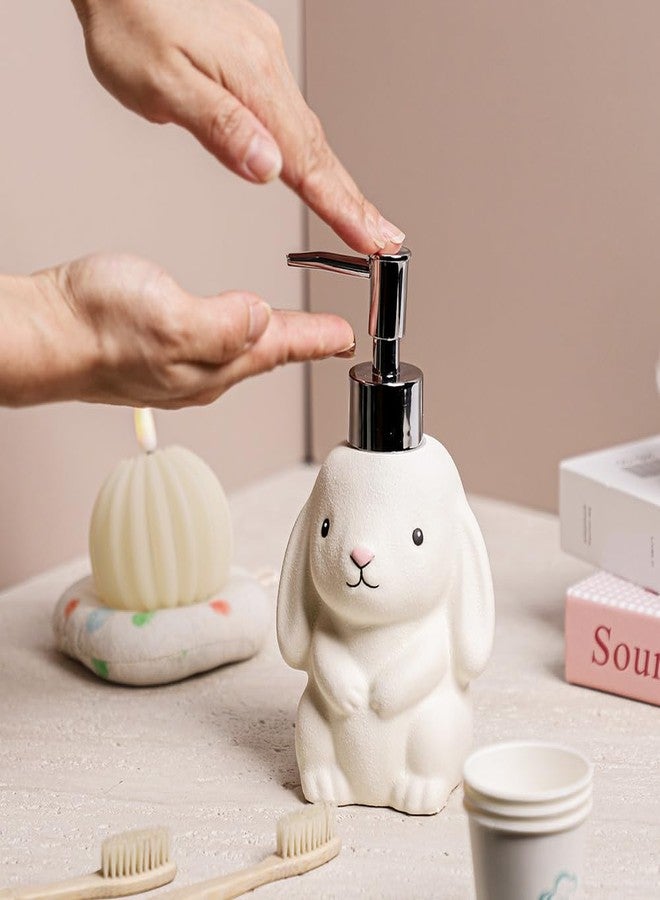 RockTrend Rabbit Ceramic Soap Bottle Lotion Bottle Soap Dispenser with Pump - Image 3