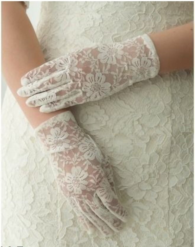 Long White Lace Women’s Gloves, Bridal, Party & Special Occasion Accessory
