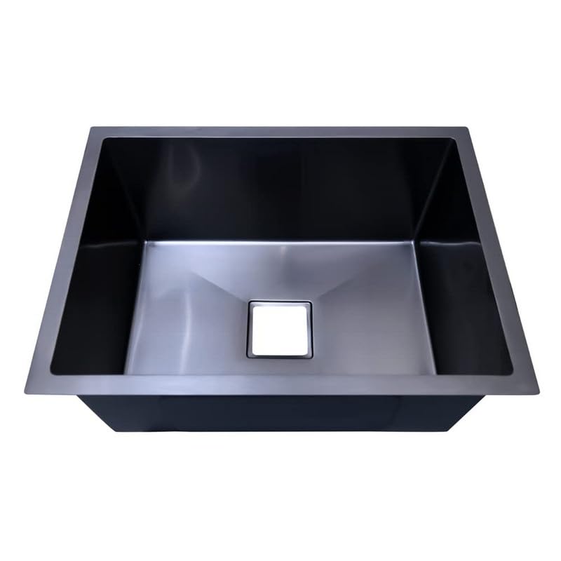 Cloudtail Cloudtail Kitchen SinkWash BasinSingle BowlHand MadeSquare JaliDrainerwith Fruit BasketIdeal for KitchenBathroomMaterial Stainless SteelColor BlackSize 24 x 18 x 10 InchSet of 1  - Image 2