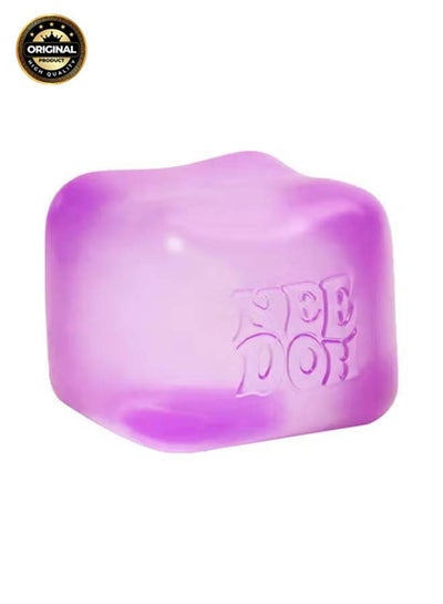 Schylling NeeDoh Nice Cube Sensory Squeeze Toy Super Solid Squish Stress Relief Cube Returns to Shape Store in Cool Area