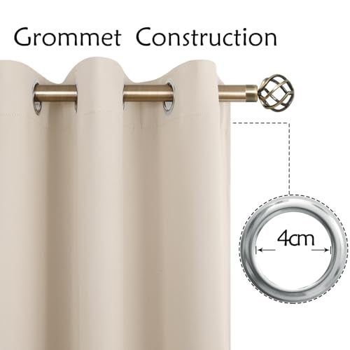 BGment Champagne Curtains 63 Inch Long - Wedding & Party Backdrop Drapes Elegant Room Darkening Thermal Insulated Window Treatments for Birthday Home Decor, Set of 2 Panels, 42 x 63 Inch - Image 5