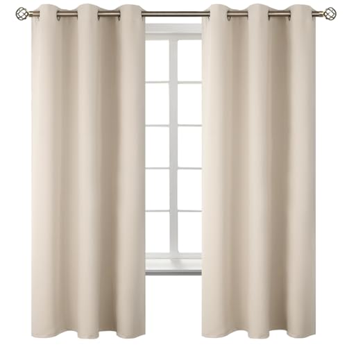 BGment Champagne Curtains 63 Inch Long - Wedding & Party Backdrop Drapes Elegant Room Darkening Thermal Insulated Window Treatments for Birthday Home Decor, Set of 2 Panels, 42 x 63 Inch - Image 1