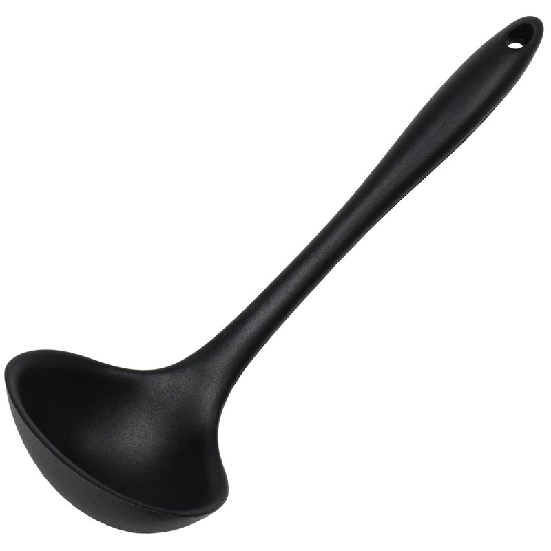 Chef Craft Premium Silicone Cooking Ladle, 11.25 inch, Black - Image 1