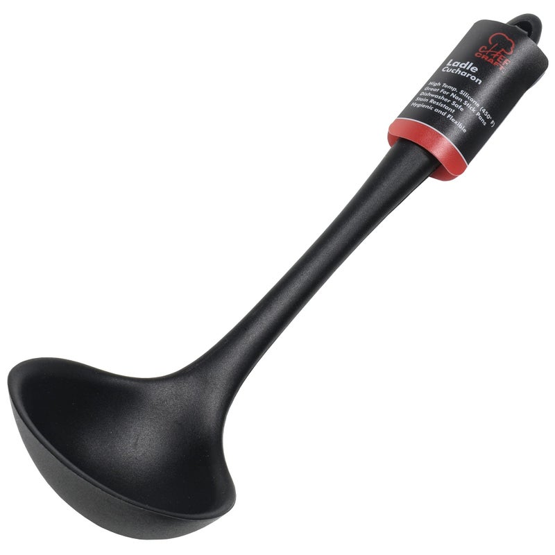 Chef Craft Premium Silicone Cooking Ladle, 11.25 inch, Black - Image 2