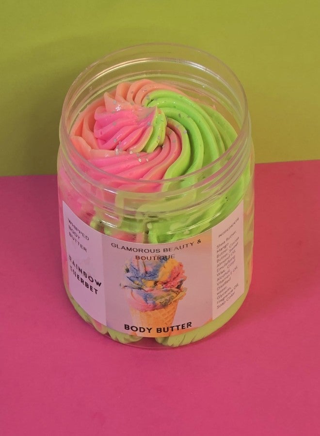 Rainbow Sherbet Whipped Body Butter. Handmade Shea & Mango Butter Body Frosting. All Natural Non Greasy Body Moisturizer (4 oz) - Image 2