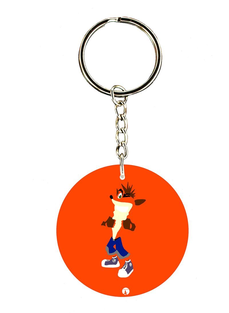 مفتاح سلسلة مطبوعة بتصميم لعبة الفيديو الجانبية المزدوجة