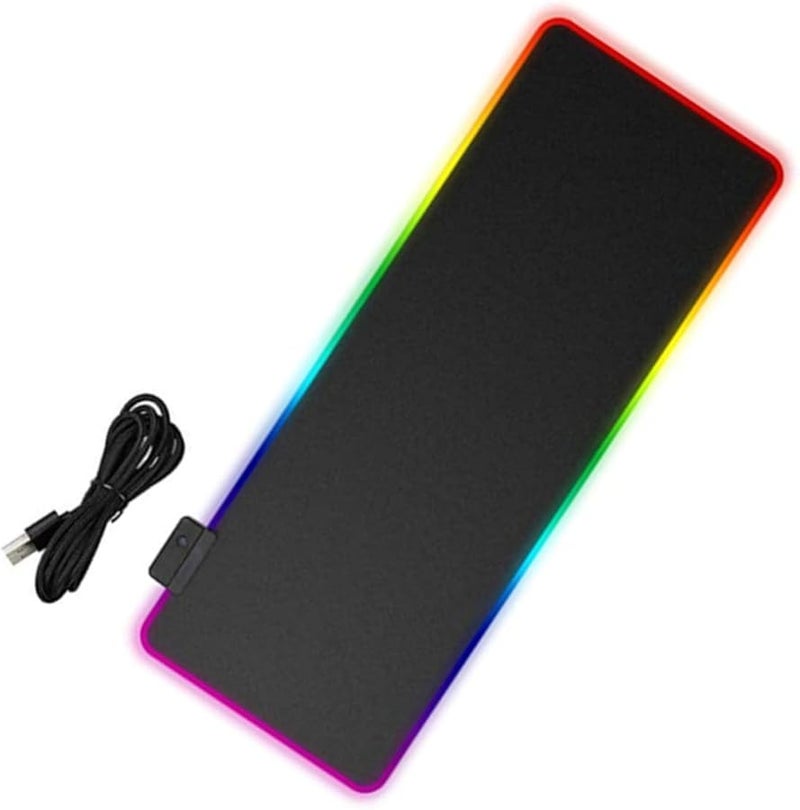 سجادة ماوس ألعاب مقاومة للماء مع إضاءة LED RGB مقاس 800x300 مم للحاسوب المكتبي والمحمول - Image 1