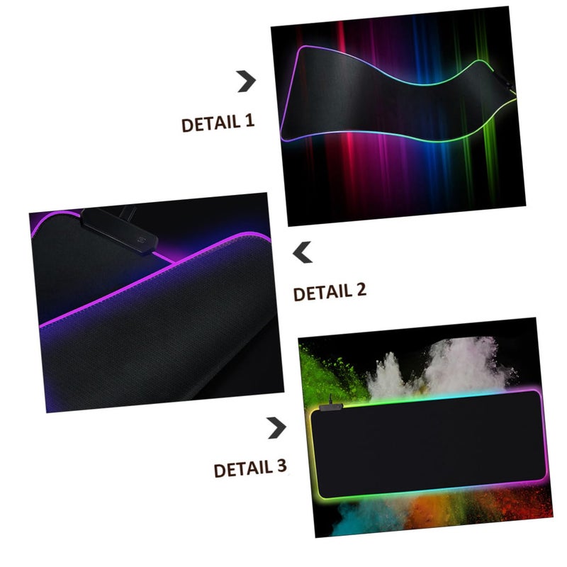 سجادة ماوس ألعاب مقاومة للماء مع إضاءة LED RGB مقاس 800x300 مم للحاسوب المكتبي والمحمول - Image 3
