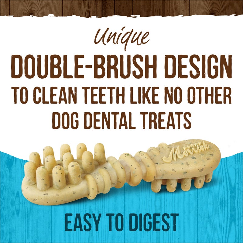 Merrick Fresh Kisses Natural Dental Chews Toothbrush Shape Treat Infused With Real Mint Medium Dogs - 30 ct. Box - Image 3