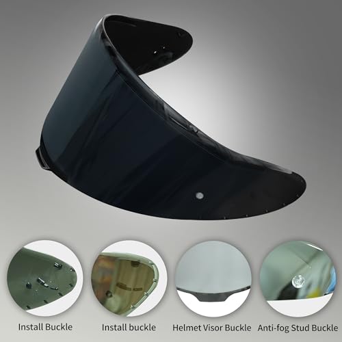 StableNeino Shoei RF1400 X15 Helmet Visor Replacement Shield, Anti-Fog Sun Shield Accessory Compatible with RF-1400, X15, CWR-2, Z8, X-SPR PRO(Dark black) - Image 4