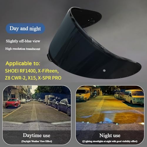 StableNeino Shoei RF1400 X15 Helmet Visor Replacement Shield, Anti-Fog Sun Shield Accessory Compatible with RF-1400, X15, CWR-2, Z8, X-SPR PRO(Dark black) - Image 5