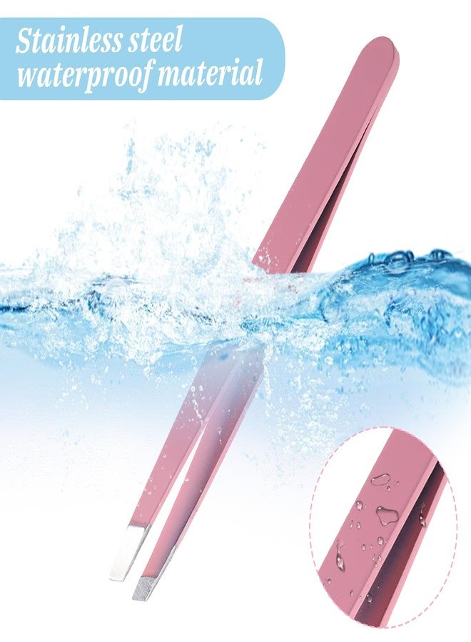 Quilax 16 Pcs Slanted Eyebrow Tweezers Bulk Stainless Steel Tip Precision Tweezer - Image 3