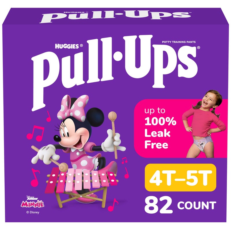 Pull-Ups Girls' Potty Training Pants, Size 4T-5T Training Underwear (38-50 lbs), 82 Count - Image 1